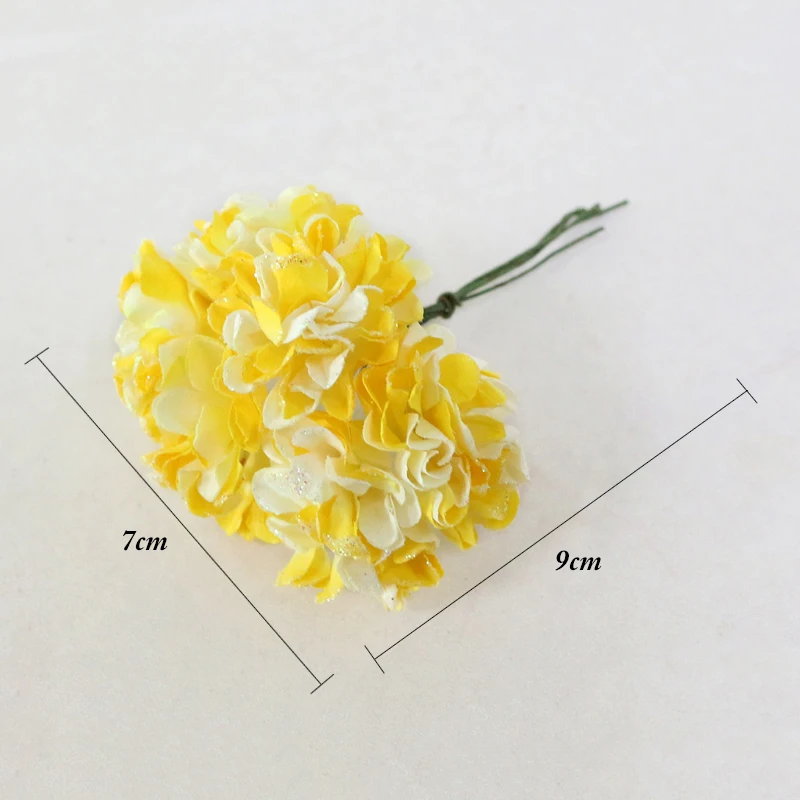 JAROWN Simulation Mini Carnation Paper Flower DIY Wedding Wreath Accessories Material Wedding Candy Box Decoration Fake Flowers (20)