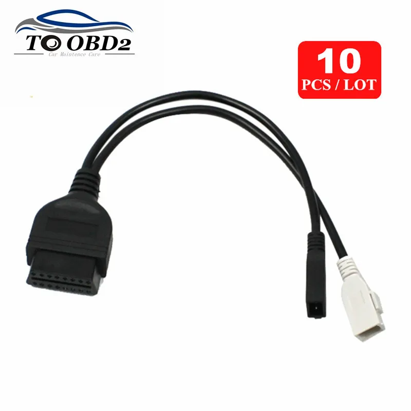 

10pcs/Lot Wholesale VAG COM KKL 2P+2P Connector OBD OBDII For Audi 2x2 to OBD2 16Pin Female VAG KKL Diagnostic Cable