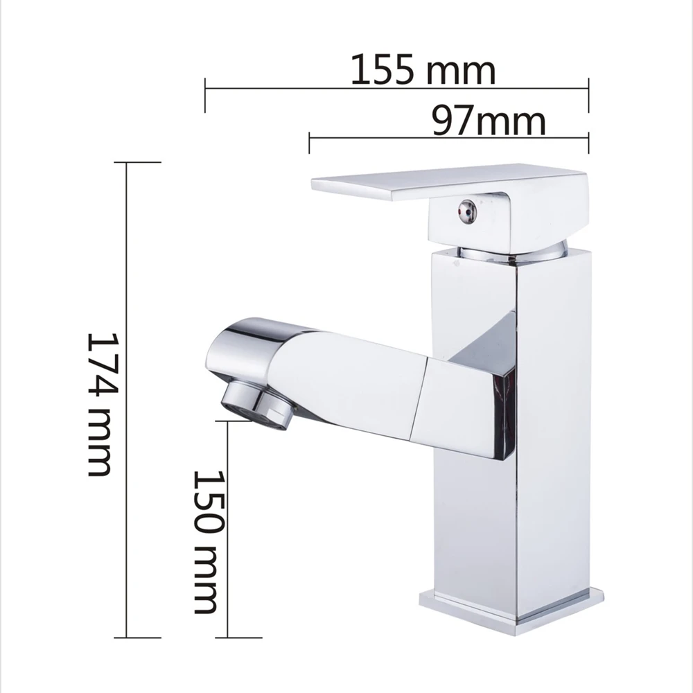 Pull Out Bathroom Faucet Deck Mount Mixer Tap with Hot and Cold Water Single Handle Crane Taps Torneira Banheiro Mci16