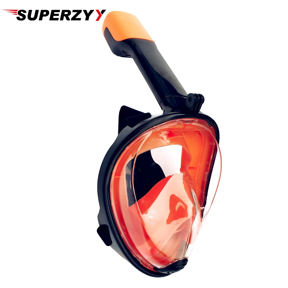 

2019 Swimming Diving Snorkeling Full Face Mask Surface Scuba for Gopro L/XL Black 7 color wholesale