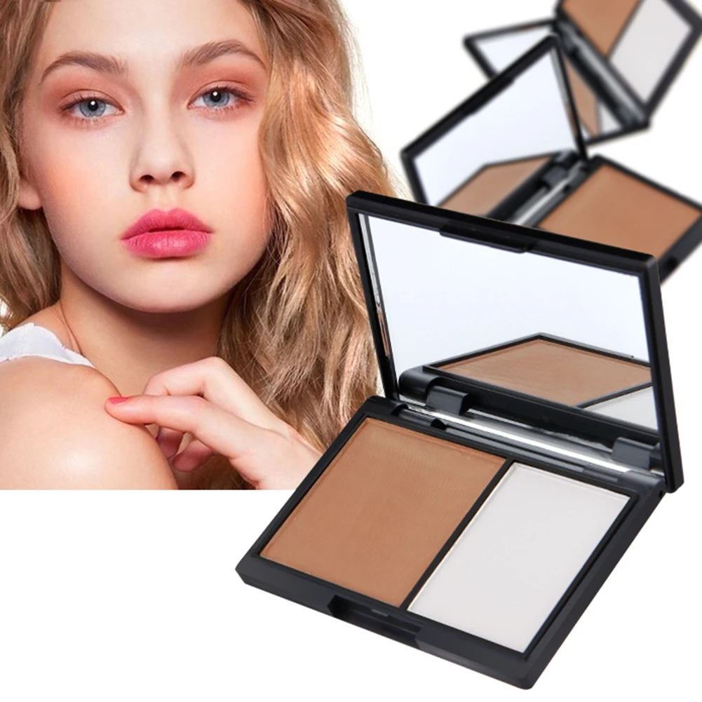 Double Color Blush Blusher Contour Powder Palette Shading Tool Makeup
