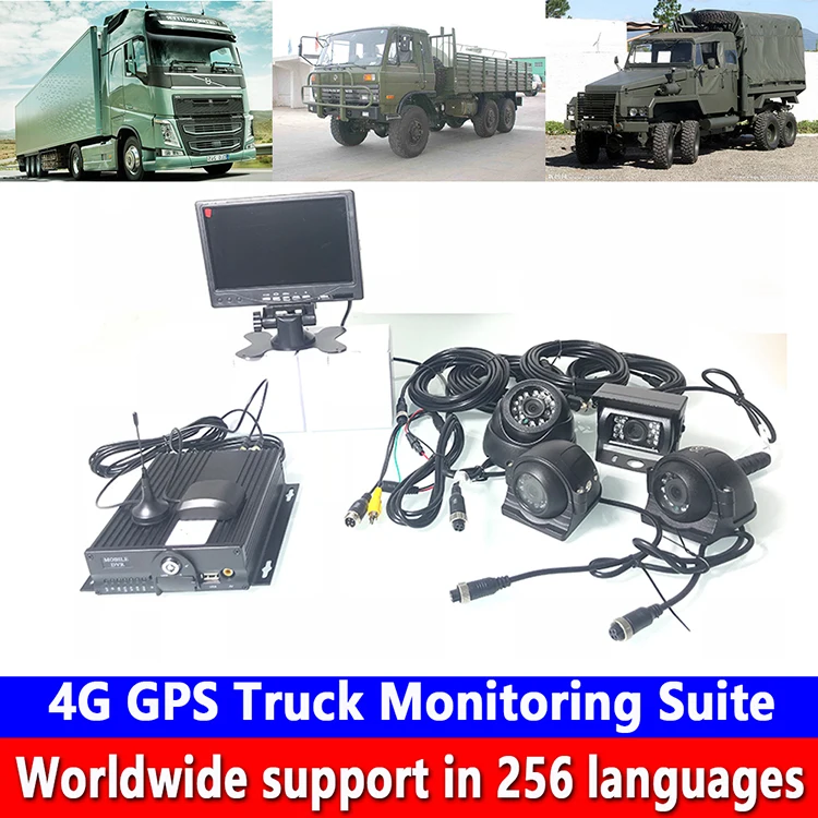 Глобальный язык Поддержка 4 г GPS грузовик мониторинга люкс AHD 4CH SD карты удаленного видео системы русский управление интерфейс