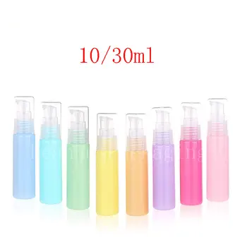 

10ml 30ml Colored Plastic Cream Pump Bottles Cosmetic Packaging Treatment Pump Container Personal Care Small Vial 100pc/lot