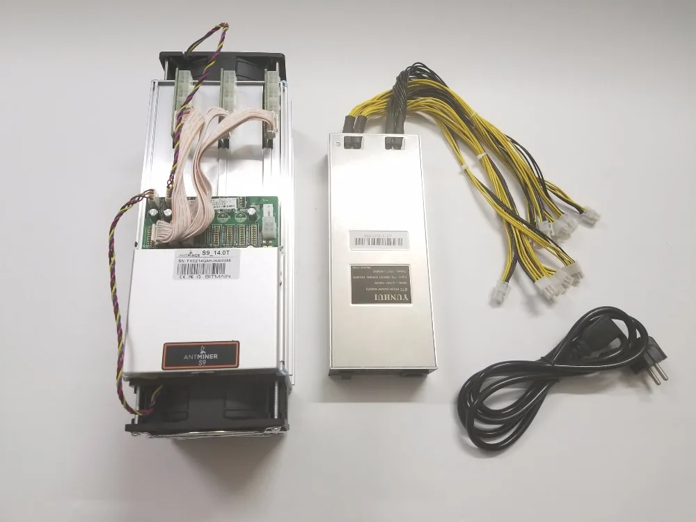 YUNHUI б/у AntMiner S9 14T Биткоин BCH Майнер с БП Asic Майнер лучше чем Antminer S9 13,5 T T9+ S11 S15 WhatsMiner M3