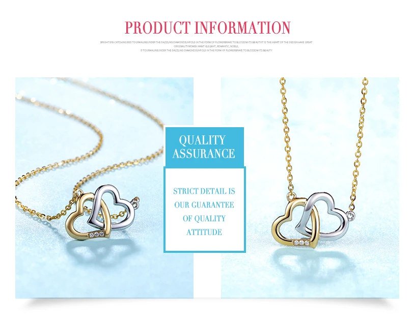 18K Gold Diamond Necklace Pendant Love Heart Lock Chain charm Gift Rose real natural pure women girl lover couple wedding party