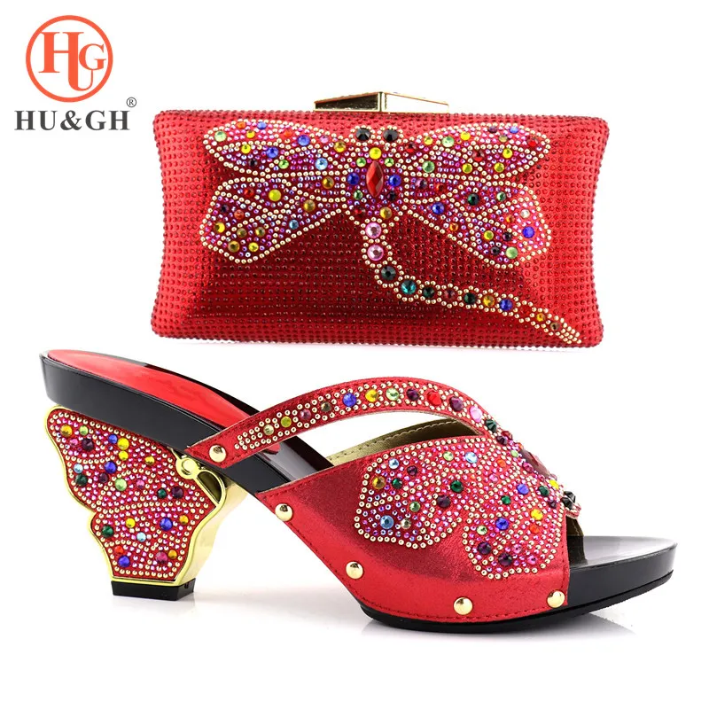 

Fashion Italian Design High Heels Quality Shoes and Bag To Match African Shoes and Bag Set Nigerian Ladies Party shoes and Bag