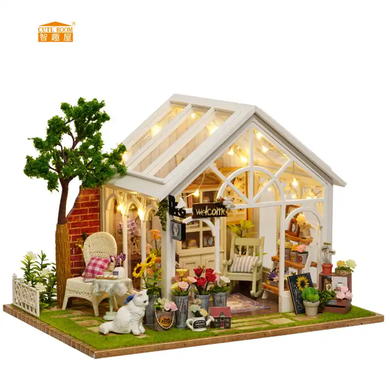 Cute Room New Arrival Miniature Wooden Doll House With Diy