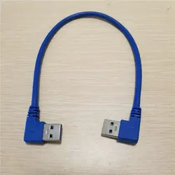 USB3.0 для зарядки и передачи данных кабель 90 градусов True USB 3,0 левый угол «Папа-папа» под прямым углом A входящий штекер удлинитель 30 см