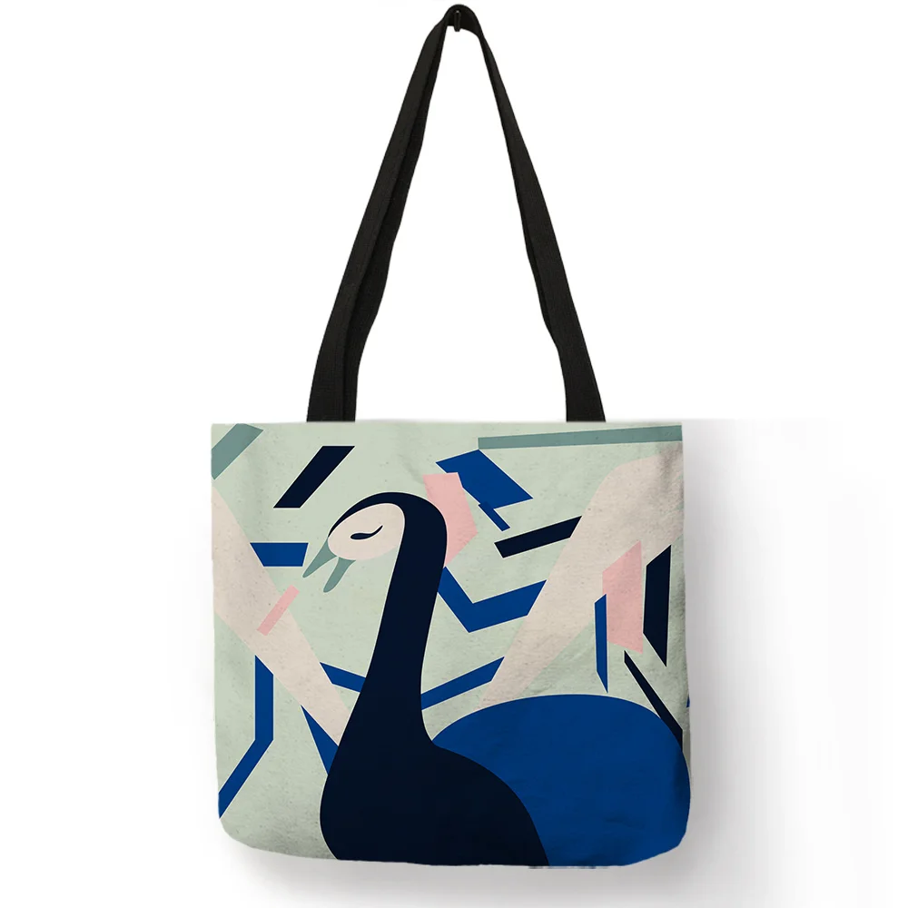 

Popular Cartoon Design Tote Bag Cute Giraffe Bird Elephant Bear Print Handbag Casual Travel Beach Outdoor Shoulder Bags