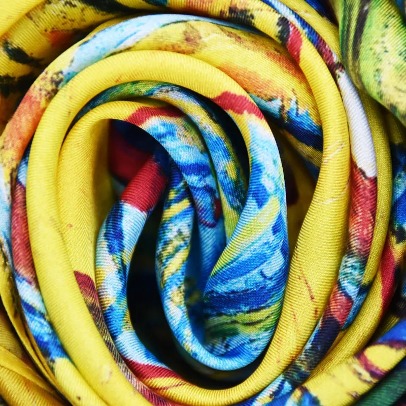 Yilijin натуральный шелковый шарф для женщин Винсента Ван Гога известный масляными красками напечатанный художественный шелковый платок и обертка 160x45 см