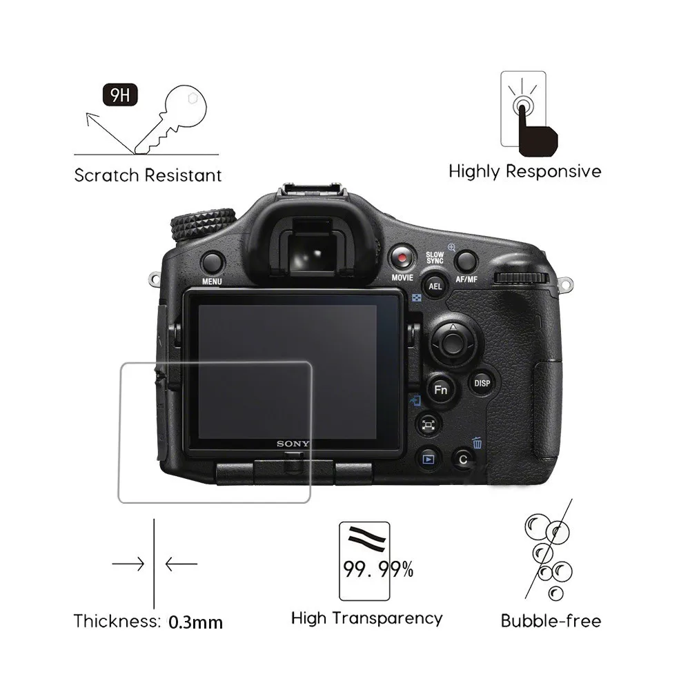 Для sony Alpha SLT-A77/A99 0,3 мм 2.5D 9H прозрачная защитная пленка из закаленного стекла для цифровой зеркальной камеры ЖК-дисплей с защитой от царапин