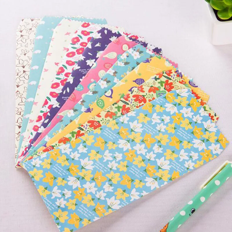 

10pcs / Bag Four Seasons Floral Envelope Ming Letter Shell Letter Fixed Storage Gift