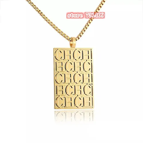 Free shipping 2016 stainless steel Rectangle full letter CH lover