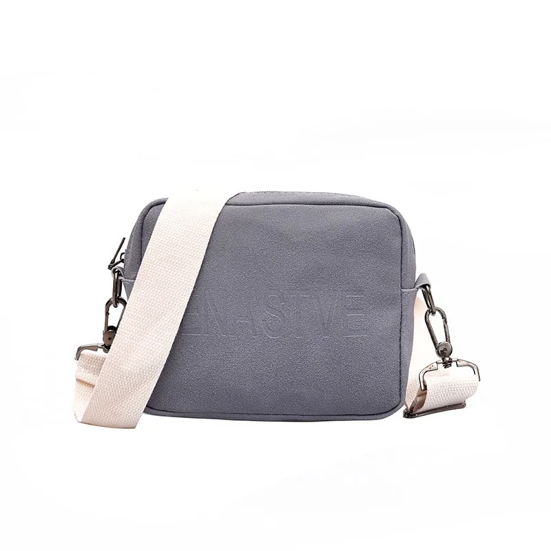 

Fashion Matte Pu Leather Ladies Messenger Bag Solid Color Shoulder Bag Letter Pattern Zipper Girl Small Square Bag 2019