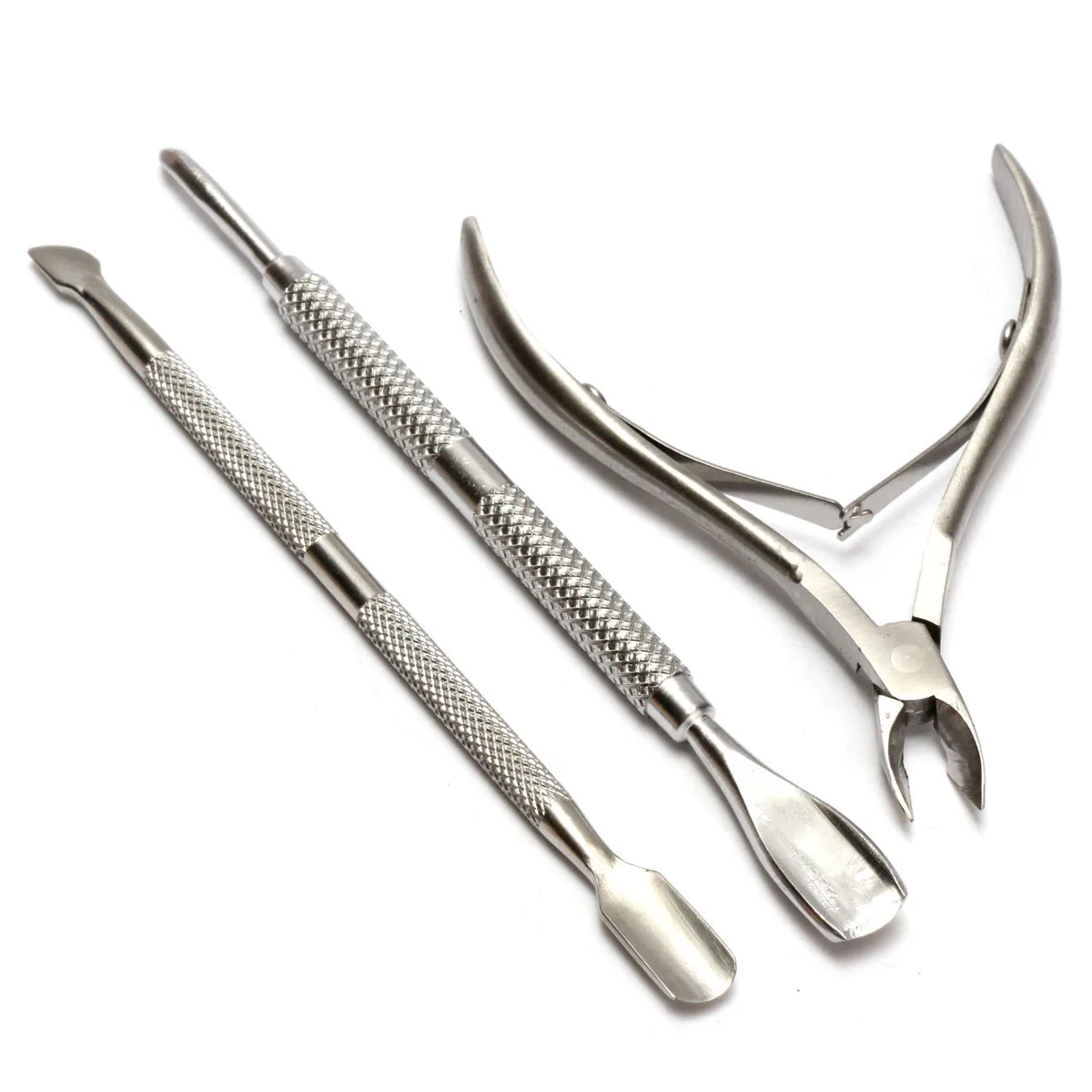 3 шт. ножницы для ногтей из нержавеющей стали, ложка-Толкатель для удаления омертвевшей кожи, кусачки для стрижки, набор инструментов для ногтей