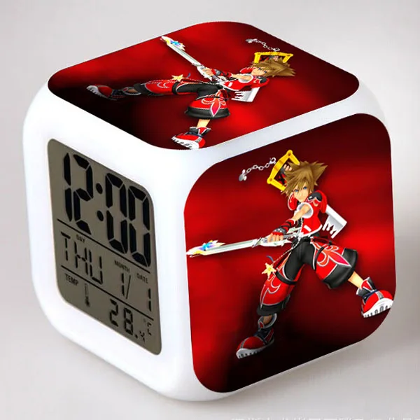 Game Kingdom Hearts Character Night Light LED Alarm Clocks Kids Digital