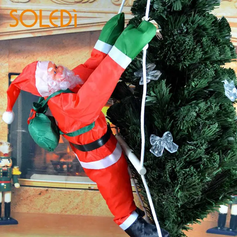 Pendant Creative Non-Woven Santa Claus Climbing Rope Ladder Gift Christmas Decor Hanging Doll Decoration Xmas Ornament