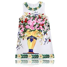 Платья с цветочным рисунком для девочек; vestido infantil; Детский костюм с принтом; Robe Fille; детское праздничное платье; одежда для маленьких девочек