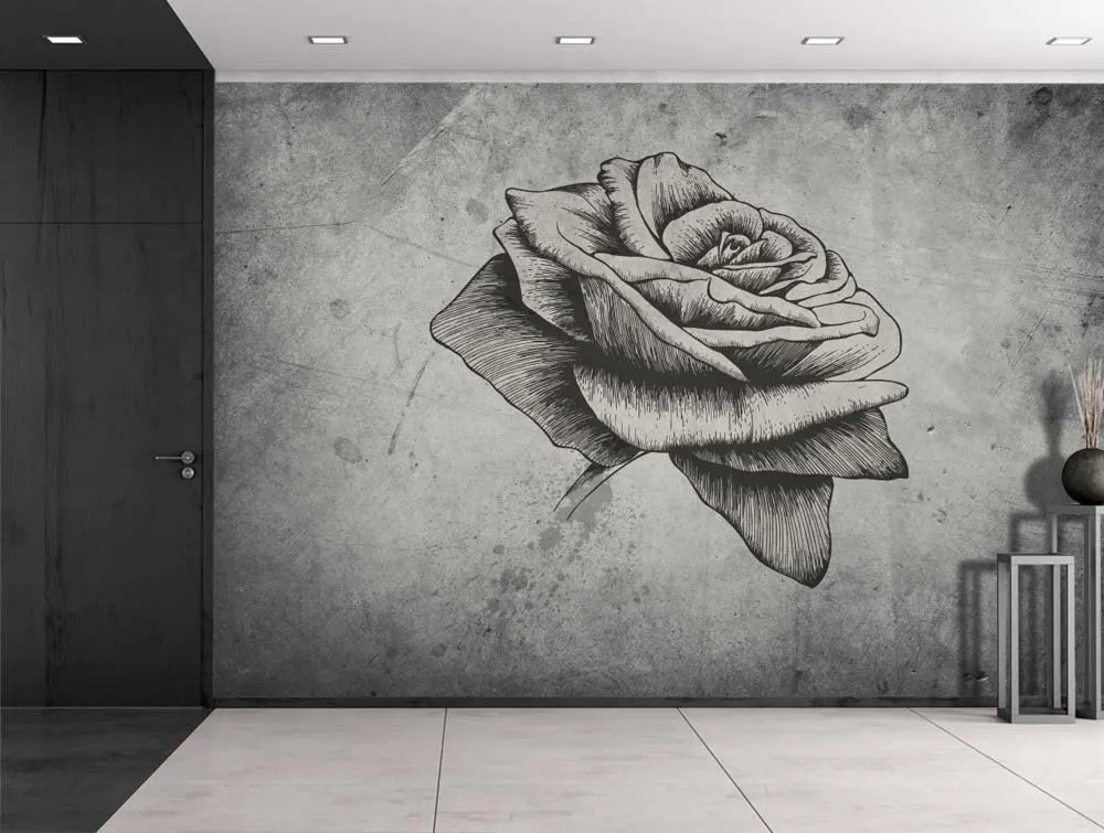 115 Rose Sitting on a Grayscale Grungy Texture