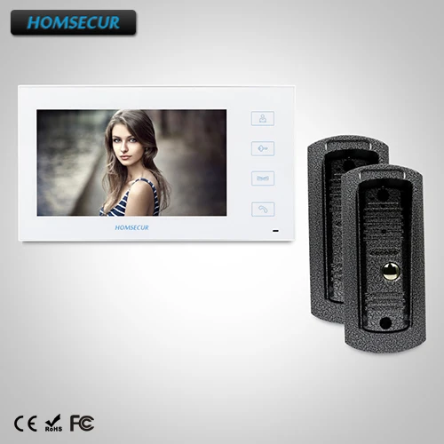 

HOMSECUR 7" Wired Hands-free Video&Audio Smart Doorbell with White Monitor : TC041 +TM704-W