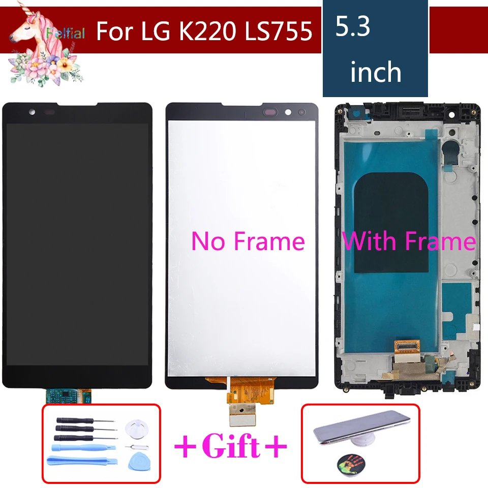 

For LG X Power X3 k210 k450 K220 US610 LS755 K220DSF K220DSZ K220F F750K Touch Screen LCD Display Digitizer Assembly with Frame