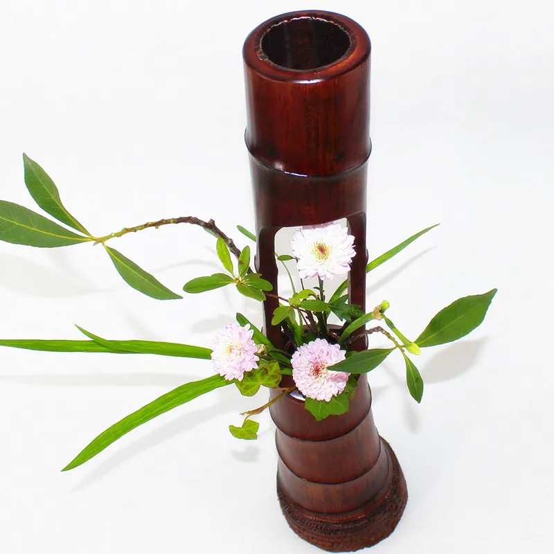 Японский Ikebana натуральный корень бамбука секция ваза ручной работы цветок