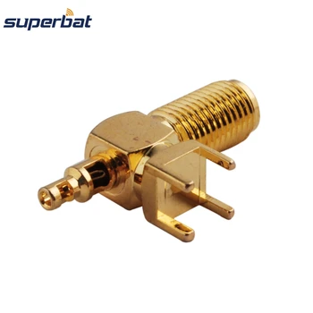 

Superbat 10pcs RF SMA Connector thru hole Jack Female Bulkhead Right Angle PCB Mount & ST for Cable1.13mm