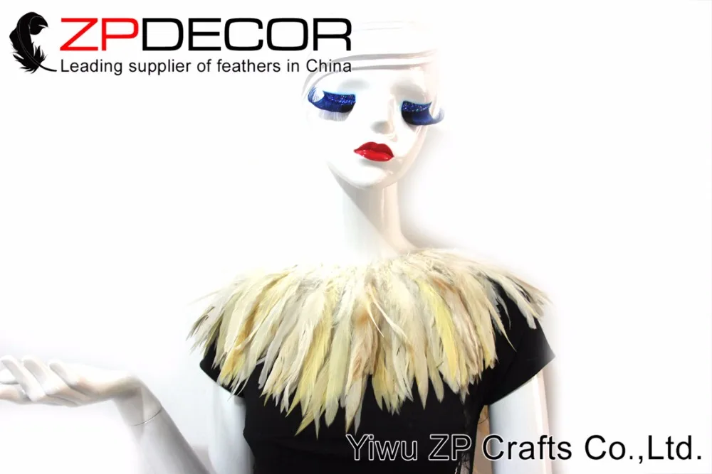 Zpdecor 6-8 дюймов 700-800 шт/комплект Натуральный Бежевый Coque хвост натянутый перо для костюма аксессуары и DIY дизайн
