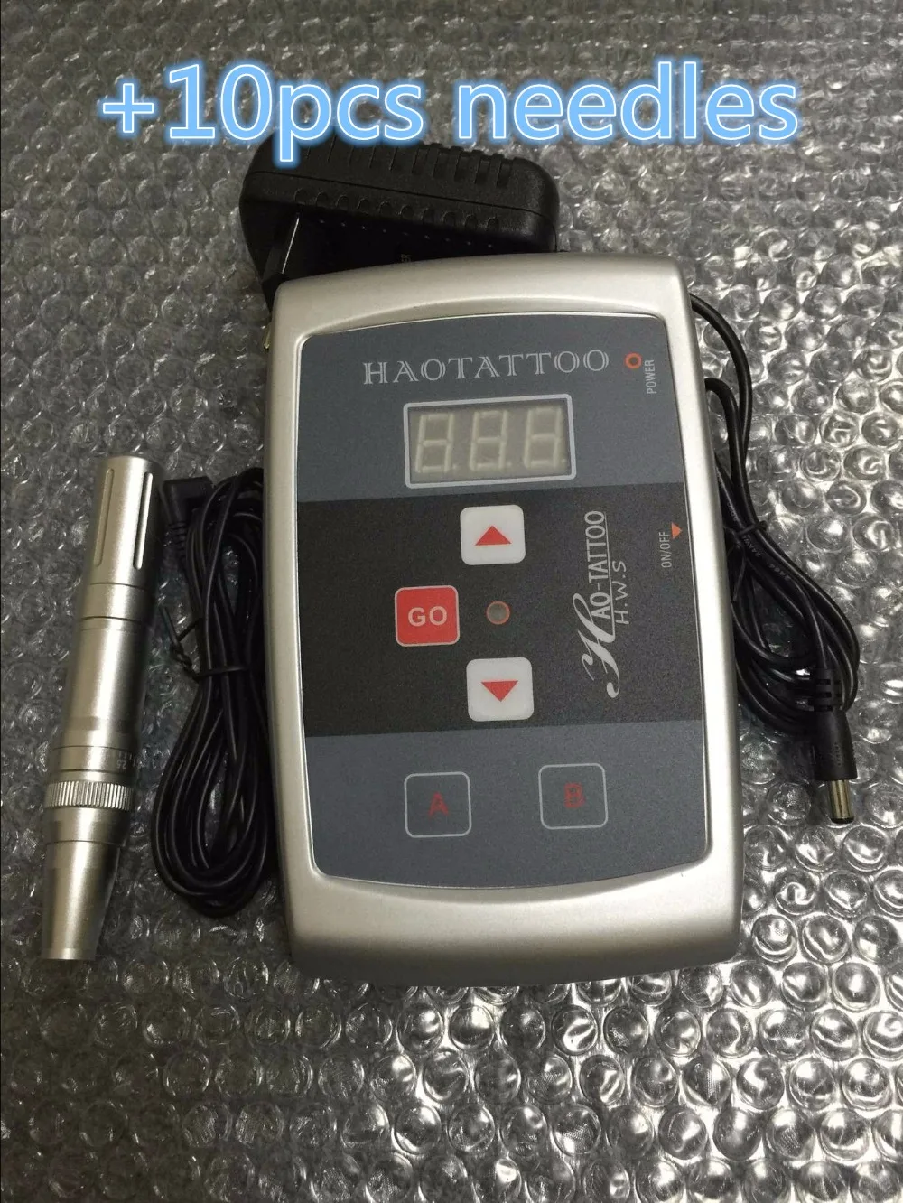 

Professional tattoo Machine Gun Power supply with 10pcs needles complete Permanent Makeup Machine Kit