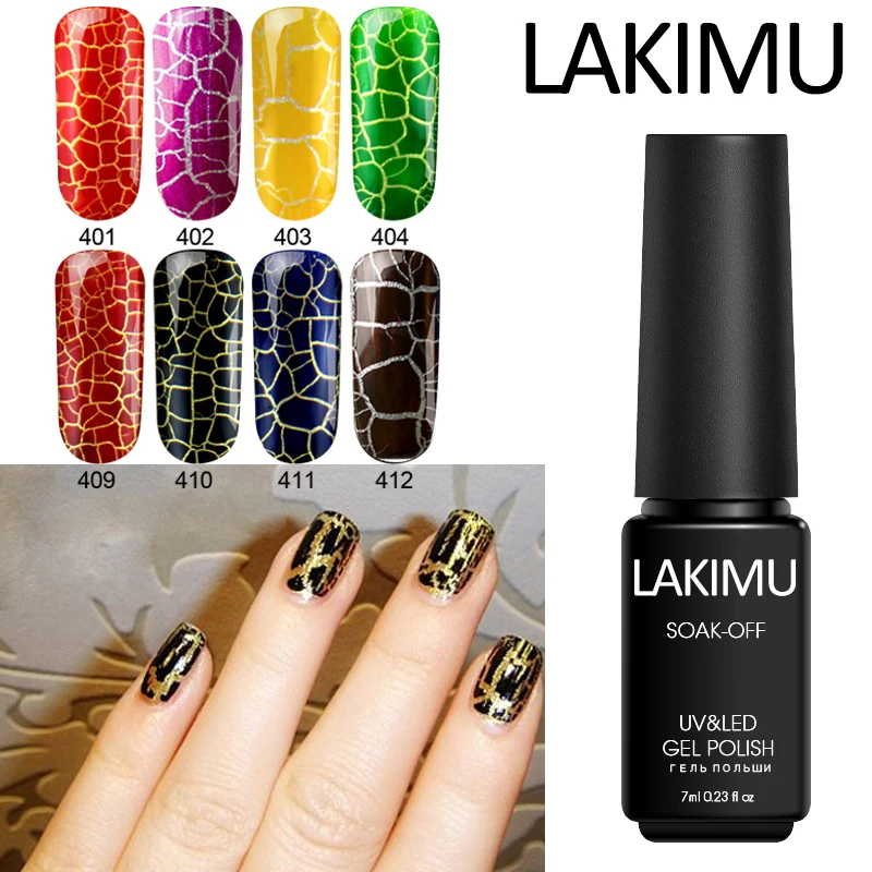 Lakimu Лаки Красочный ноготь с эффектом трещин Гель лак Crackle УФ для ногтей