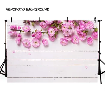 

MEHOFOTO Spring Flower Photography Backdrops Wood Floor Children Photo Background Custom for Photo Studio F-2420