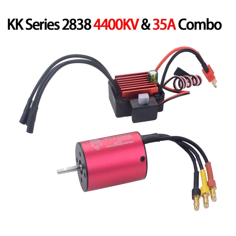 Surpasshobby KK комбо 2838 3200KV 3600KV 3700KV 4400KV бесщеточный двигатель w/35A ESC для Traxxas HSP Tamiya осевой 1/16 1/12 RC автомобиль - Цвет: 2838 4400KV 35A