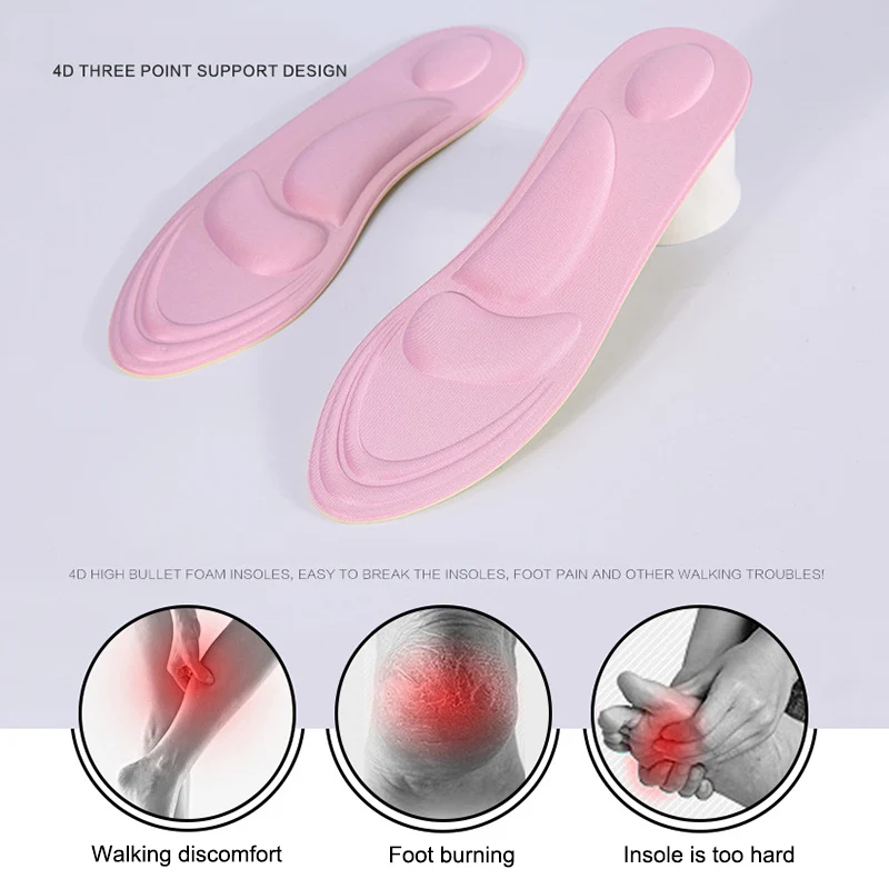 

Good Healthy 1 Pair 4D Sport Sponge Soft Insole High Heel Shoe Pad Pain Relief Arch Support Cushion Pad