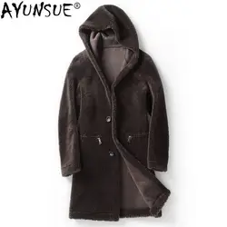 AYUNSUE 100% шерстяное пальто зимняя куртка мужская овечья шерсть пальто двухсторонняя одежда кожаные куртки 4xl 5xl Veste Homme MY1261