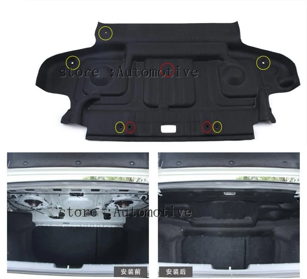 Багажник багажника звукоизоляция хлопок изоляция для Honda Civic автомобиля-Стайлинг чехлы
