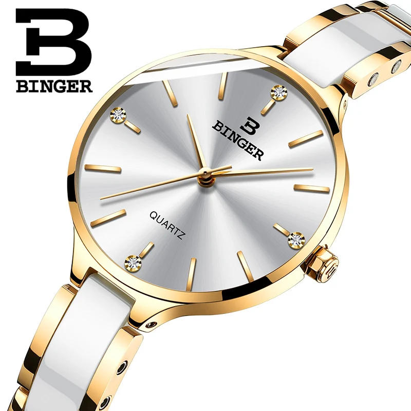 Швейцария Бингер роскошные женские часы бренд кристалл браслет моды часы женские наручные часы Relogio Feminino B-1185