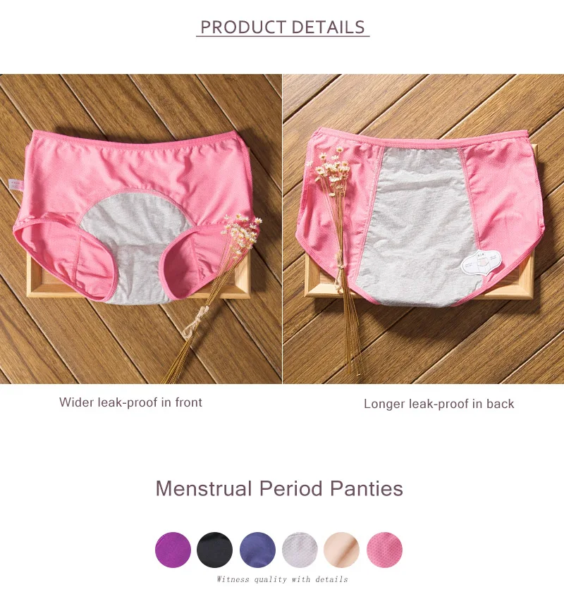 DULASI 3pcs Leak Proof Menstrual Panties Physiological Pants Women Underwear Period Cotton Waterproof  Briefs