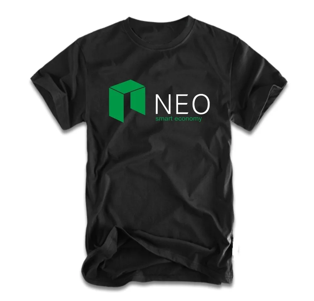 2018 Fashion New Top Tees Tshirts NEO Cryptocurrency T Shirt Crypto t-shirt BTC ETH S-XXL Summer Men Clothing