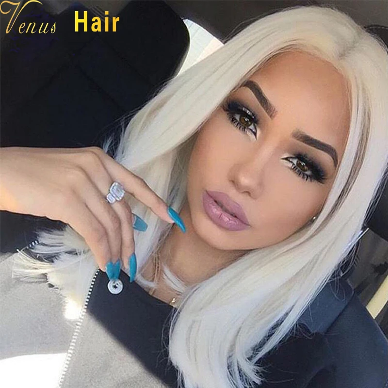 Virgin Brazilian Silky Straight Glueless Full Lace Human Hair Wigs Pure