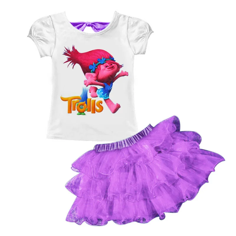 Purple Детская одежда; коллекция года; летняя одежда для девочек; комплект из футболки и юбки; детская одежда; Спортивный костюм для девочек; комплект одежды для маленьких девочек - Цвет: Purple