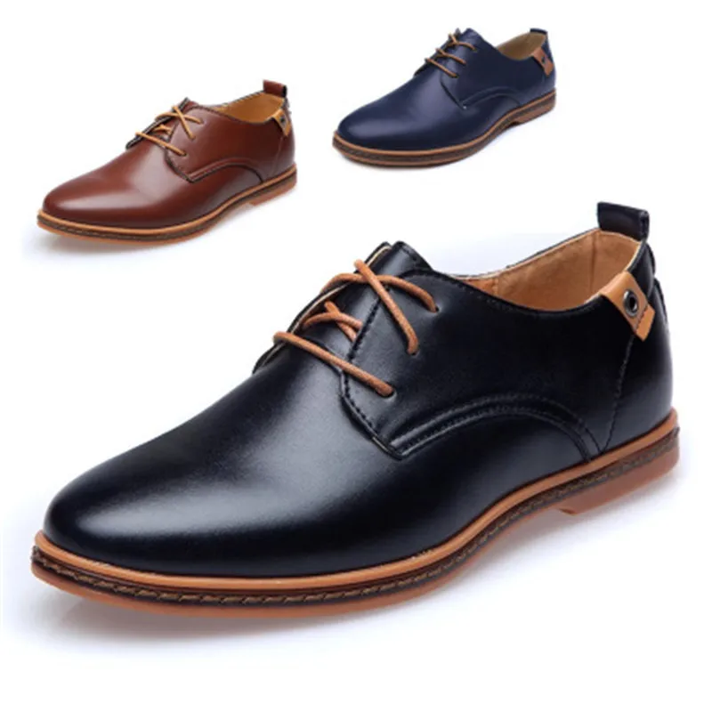 

2019 British trend casual men's shoes fashion men's flat shoes round head comfortable office men's dress shoes dance shoes 38-48