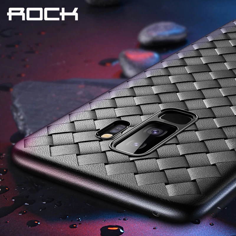 

High Quality TPU Phone Case for Samsung Galaxy S9 Plus, ROCK Ultrathin Weaving Phone Protective Bag Case for Galaxy S9 S9+