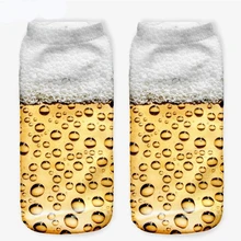 Женские носки с 3D графическим принтом, короткие носки, хлопковые чулки, носки