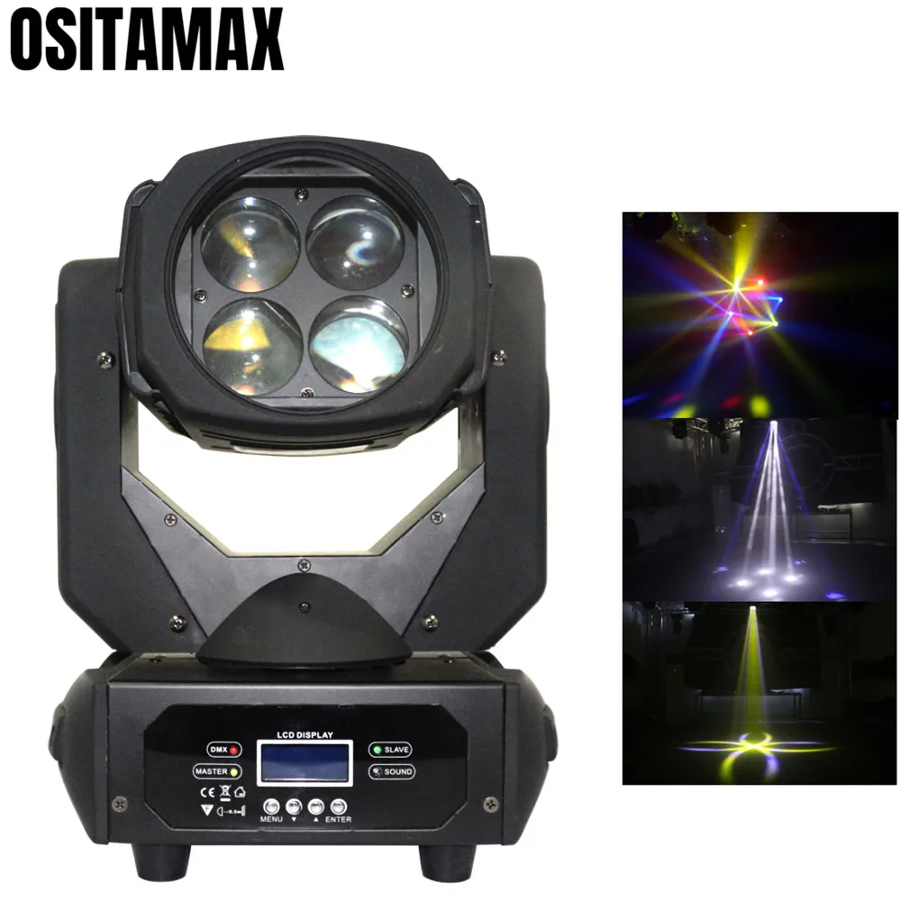 

Mini LED Beam Moving Head Light 4x25w RGBW 4IN1 Color Change Stage Party Lighting DMX Disco Light