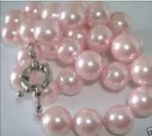Hermoso! 12mm Pink Mar Del Sur Shell Collar de Perlas de Joyería de Perlas Collar de Cadena de Cuerda Granos de la Perla de Piedra Natural Regalo Muchacha de Las Mujeres