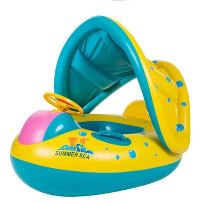 Лето надувной бассейн плавать кольцо для детей зонт Chlidren сиденья Лодка водяной бане Игрушка бассейн для малышей - Цвет: XL051