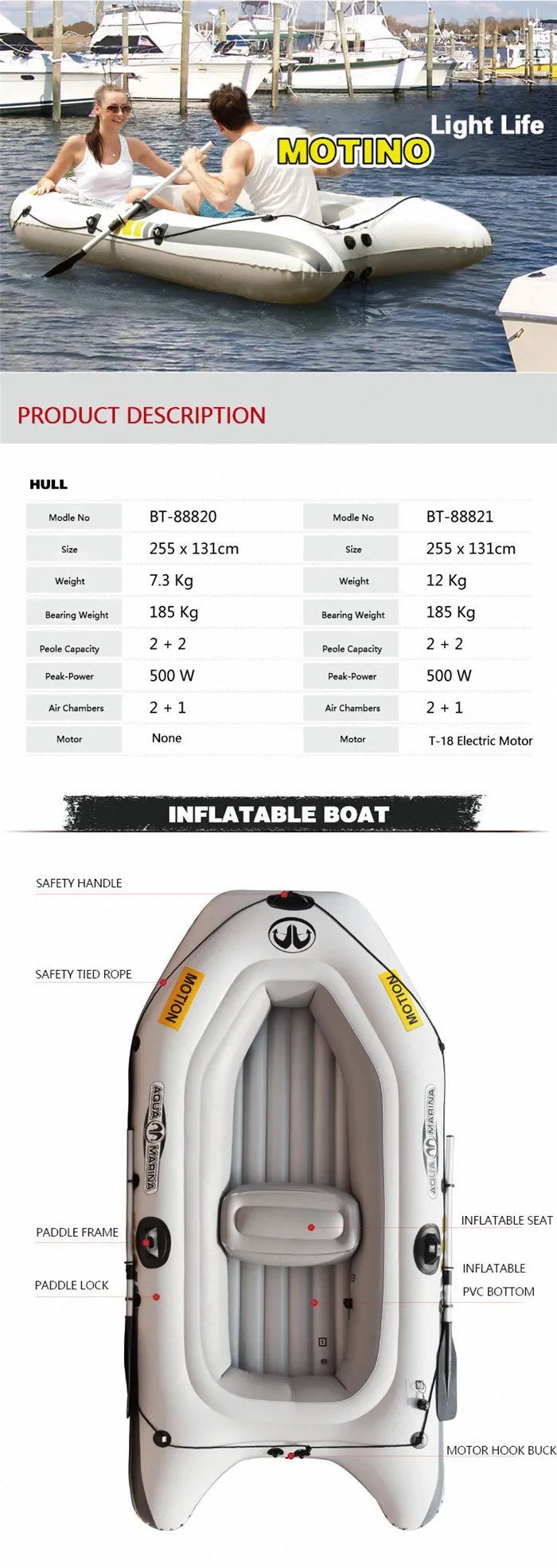 Аква-Марина движение новая спортивная байдарка надувная лодка для рыбалки надувные лодки 2 человека с веслом ТОЛСТАЯ ПВХ лодка с веслом