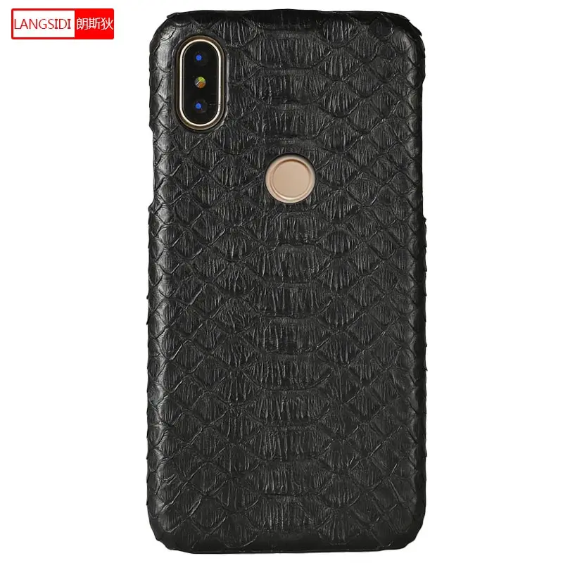 

Python skin Genuine Leather the cover of a phone case For Xiaomi Mi 8 8SE 8Explorer A2 Mix 2S Business slip protection cover