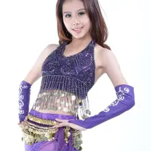 Танец живота костюмы средний палец перчатки одна пара манжеты с бисером блестками танцевальные аксессуары