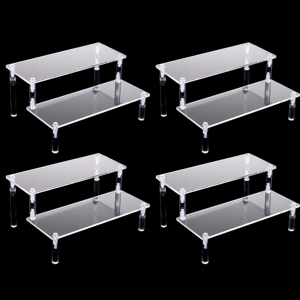 

4pcs Acrylic Cosmetics Storage Rack ,Detachable Model Figures ,Display Stand ,2 Tier